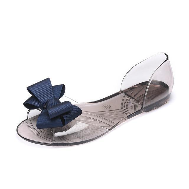 Women Sandals Open Toe  Jelly Shoes Woman Fashion Butterfly-knot Flat Sandals
