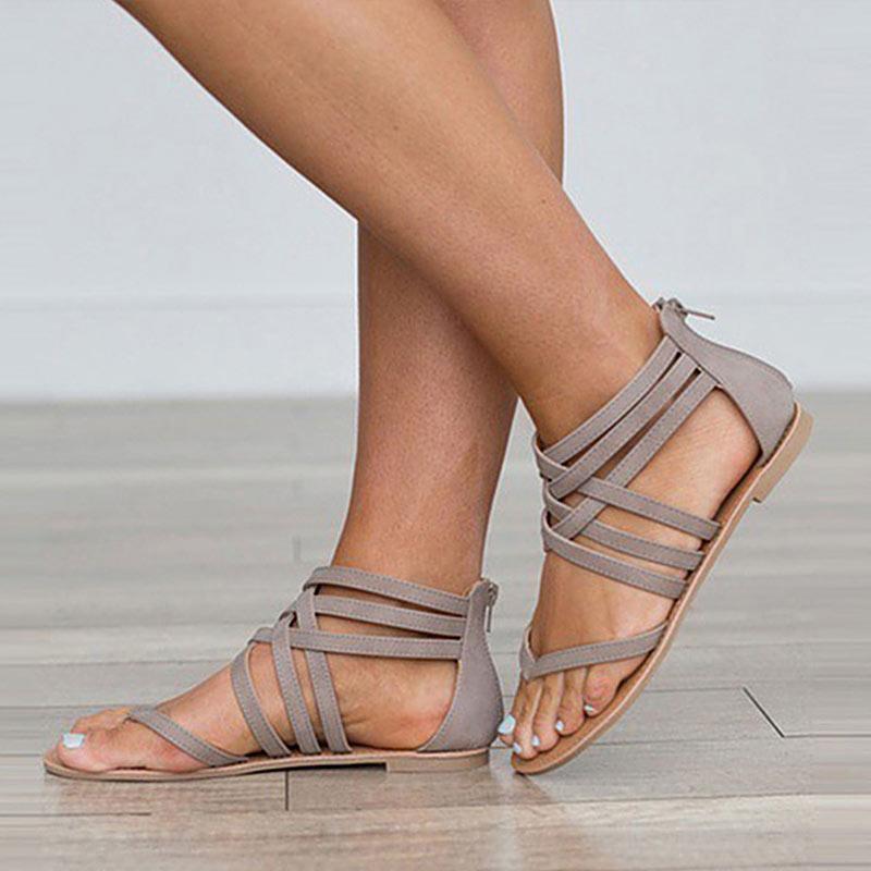 Women Sandals Plus Size Gladiator Sandals For Beach Shoes Woman Rome Flat Sandals