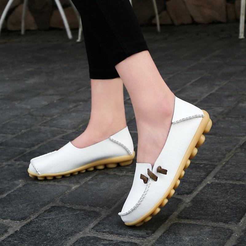 Women Shoes Flats Genuine Leather Loafers Fashion Moccasins Shoes