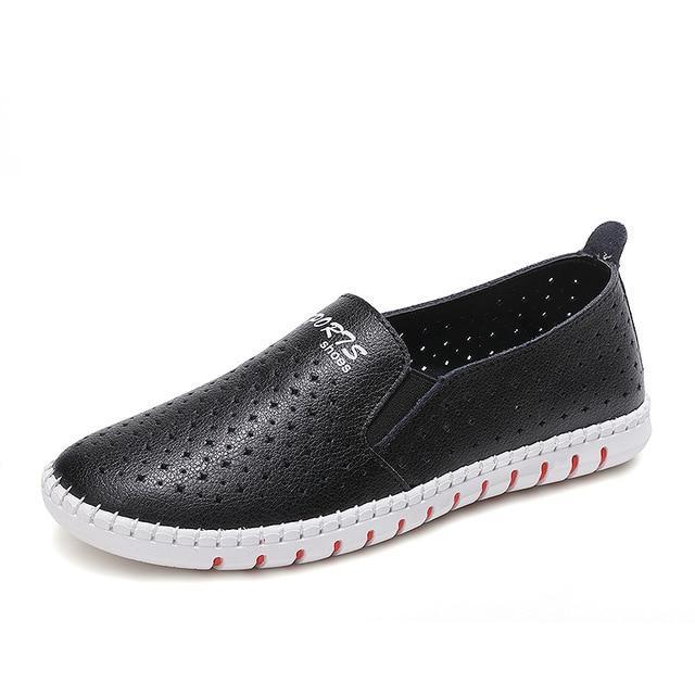 Women casual  loafers  shoes Genuine Leather ladies flats sneakers shoe
