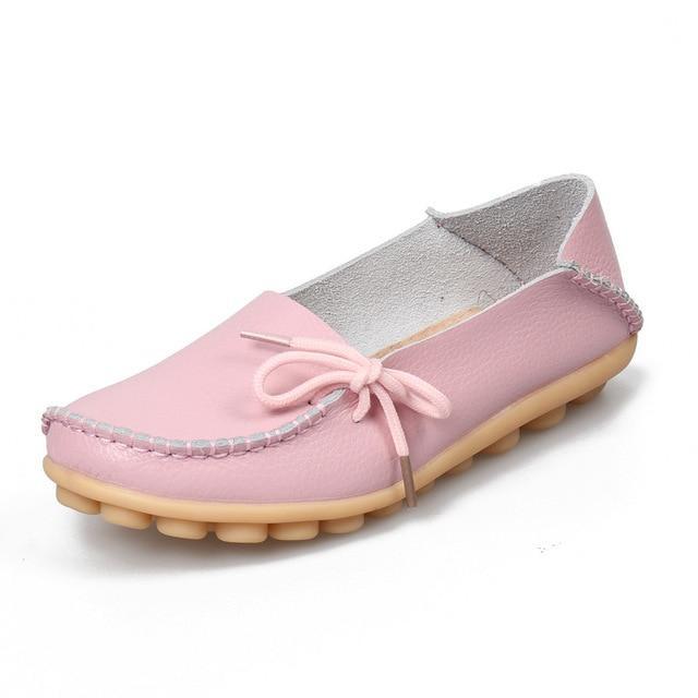 Women Flats Mother Leather Shoes Casual Moccasins Driving Loafers