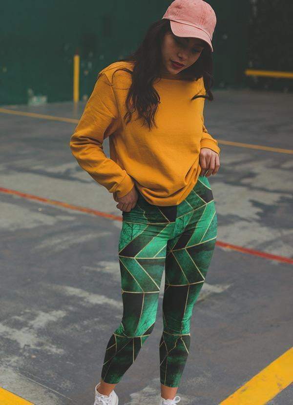 Abstract Nature - Emerald Green Leggings