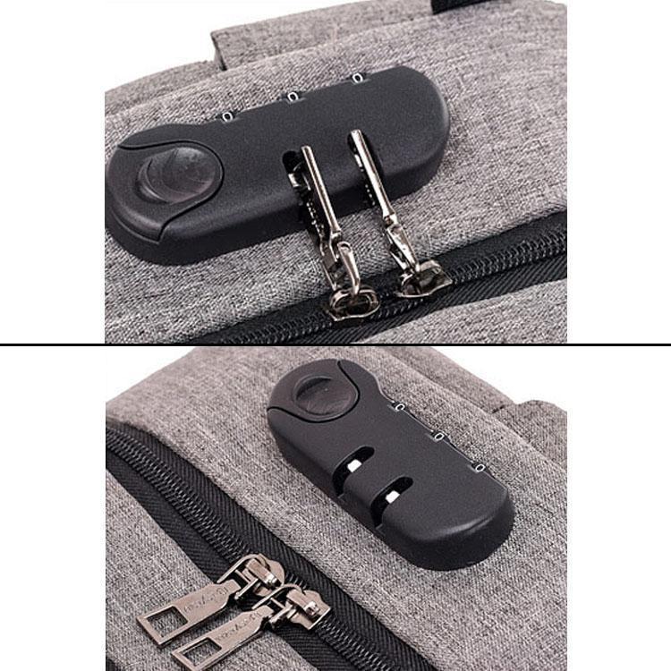 3-pin Lock Anti Theft USB Backpack