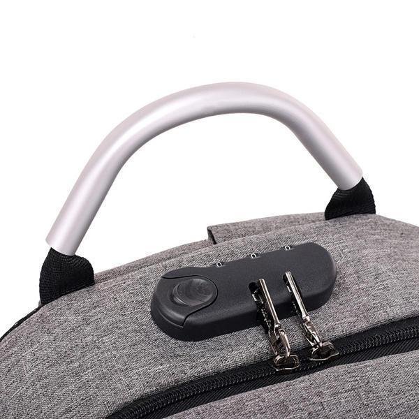 3-pin Lock Anti Theft USB Backpack