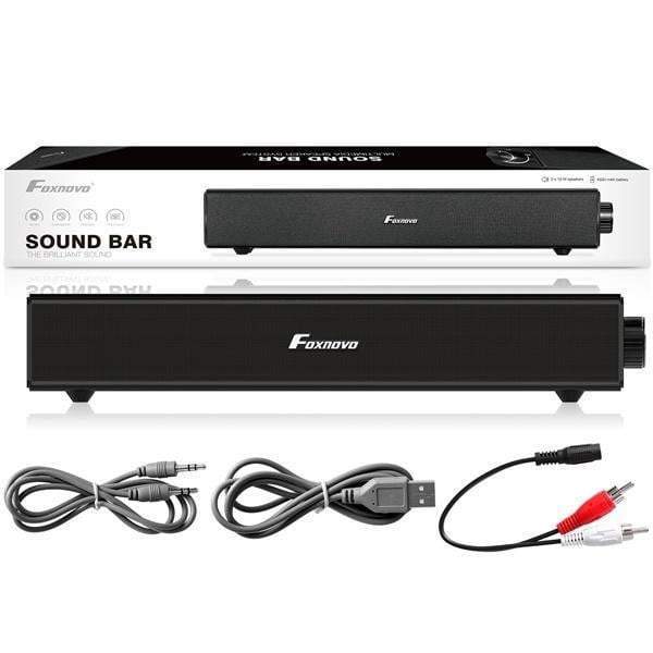 FOXNOVO 20W Smart TV Sound Bar Bluetooth Speaker Subwoofer for Home Theatre PC Wireless