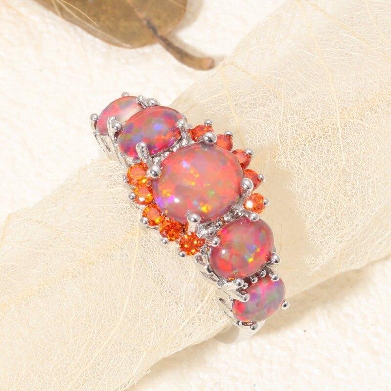 Fire Opal Garnet Ring