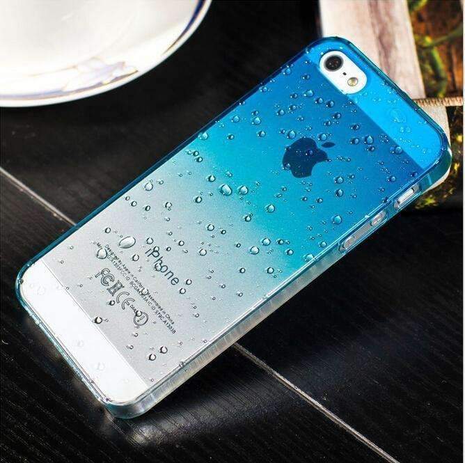 Fresh 3D Raindrops Waterdrop Gradient Cases For iPhone 4 | 4S | 5 | 5S | 6 | 6S