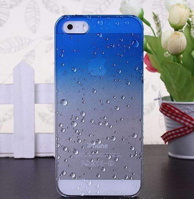 Fresh 3D Raindrops Waterdrop Gradient Cases For iPhone 4 | 4S | 5 | 5S | 6 | 6S