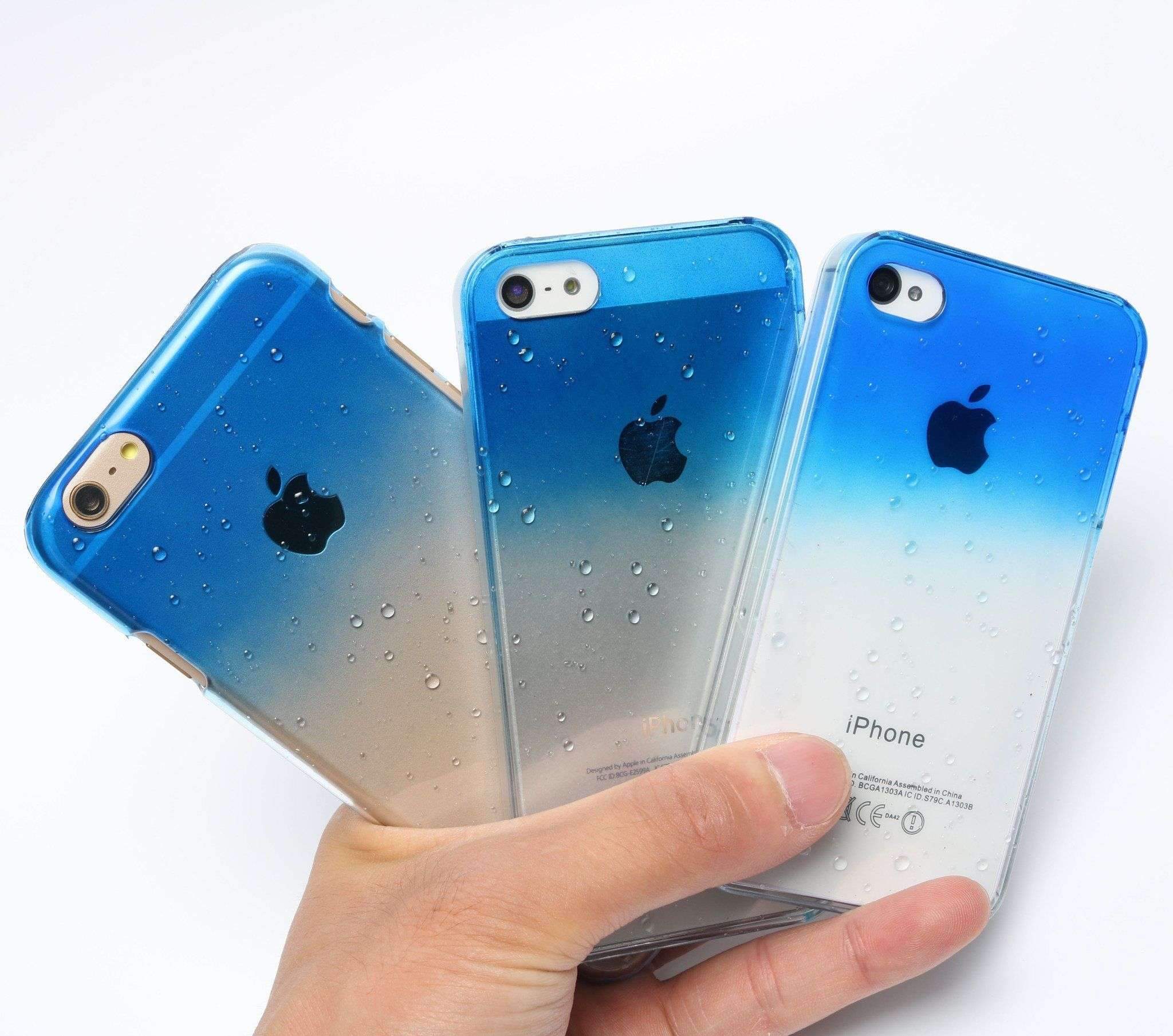 Fresh 3D Raindrops Waterdrop Gradient Cases For iPhone 4 | 4S | 5 | 5S | 6 | 6S