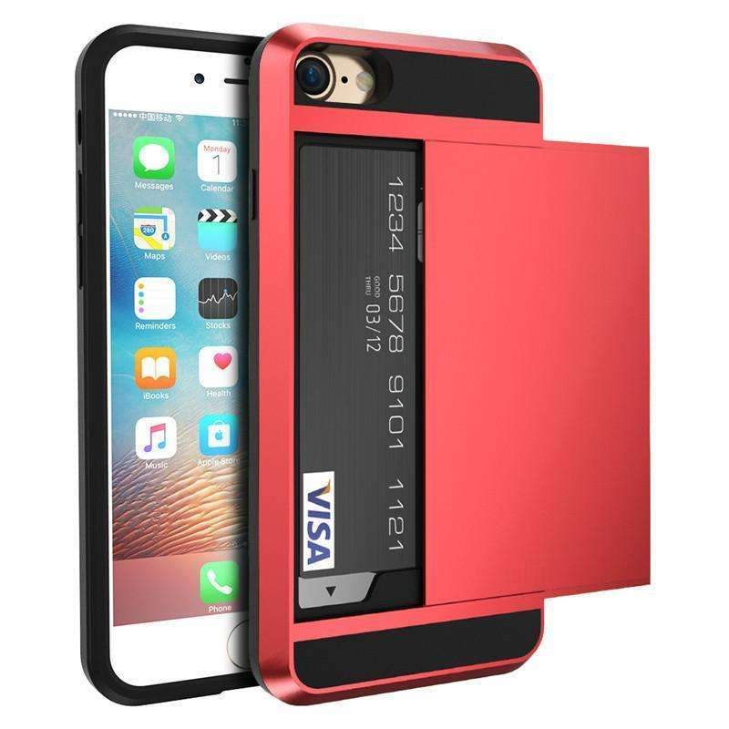 Slide Credit Card Slot Case For iPhone