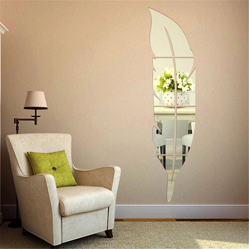 Peel and Stick Feather Mirror