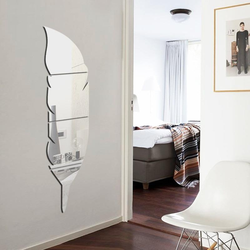 Peel and Stick Feather Mirror