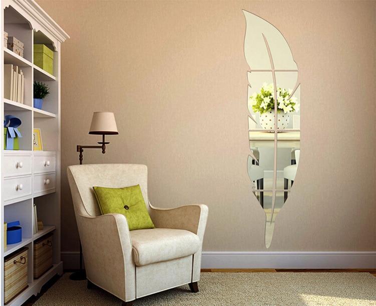 Peel and Stick Feather Mirror