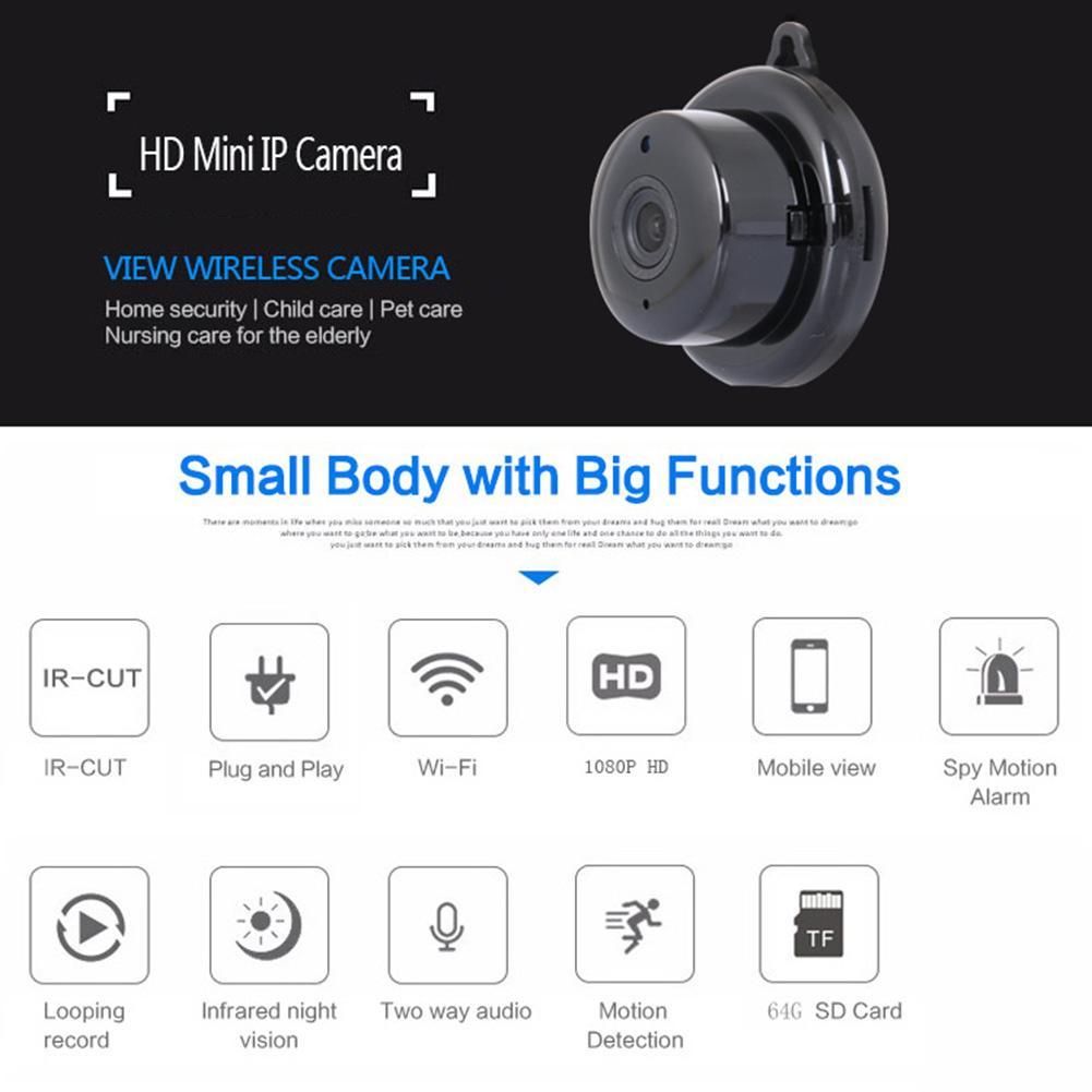 Wireless Mini WiFi Camera 1080P HD IR Night Vision Home Security IP Camera