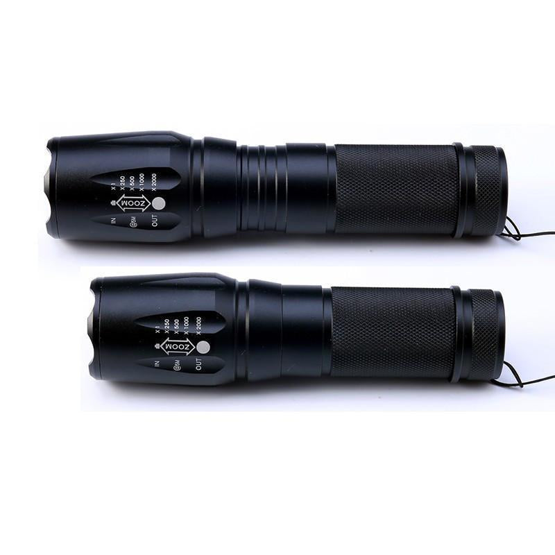 Military Grade 2000 Lumen LED Tactical Flashlight with 18650 Rechargeable Battery + Charger