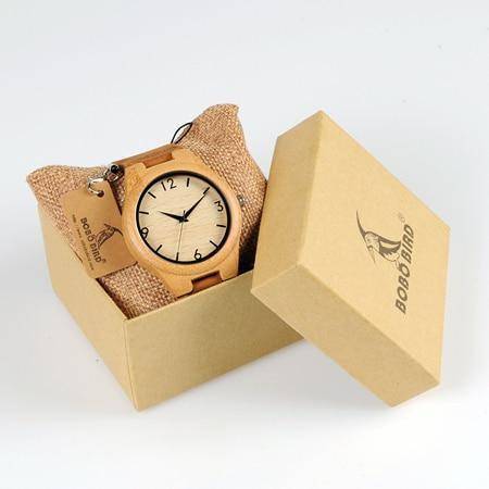 Bamboo Wooden Watches for Men and Women -  Leather Band in Gift Box