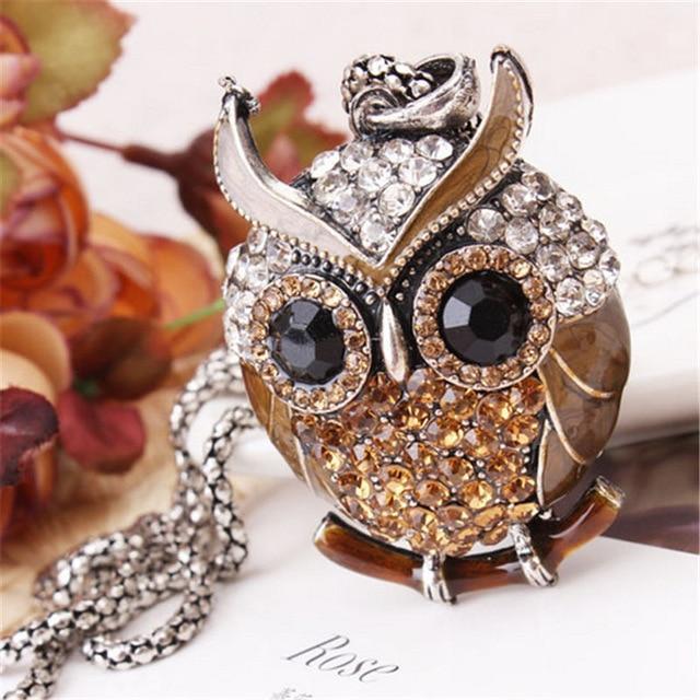 Women Sweater Owl Chain Necklace