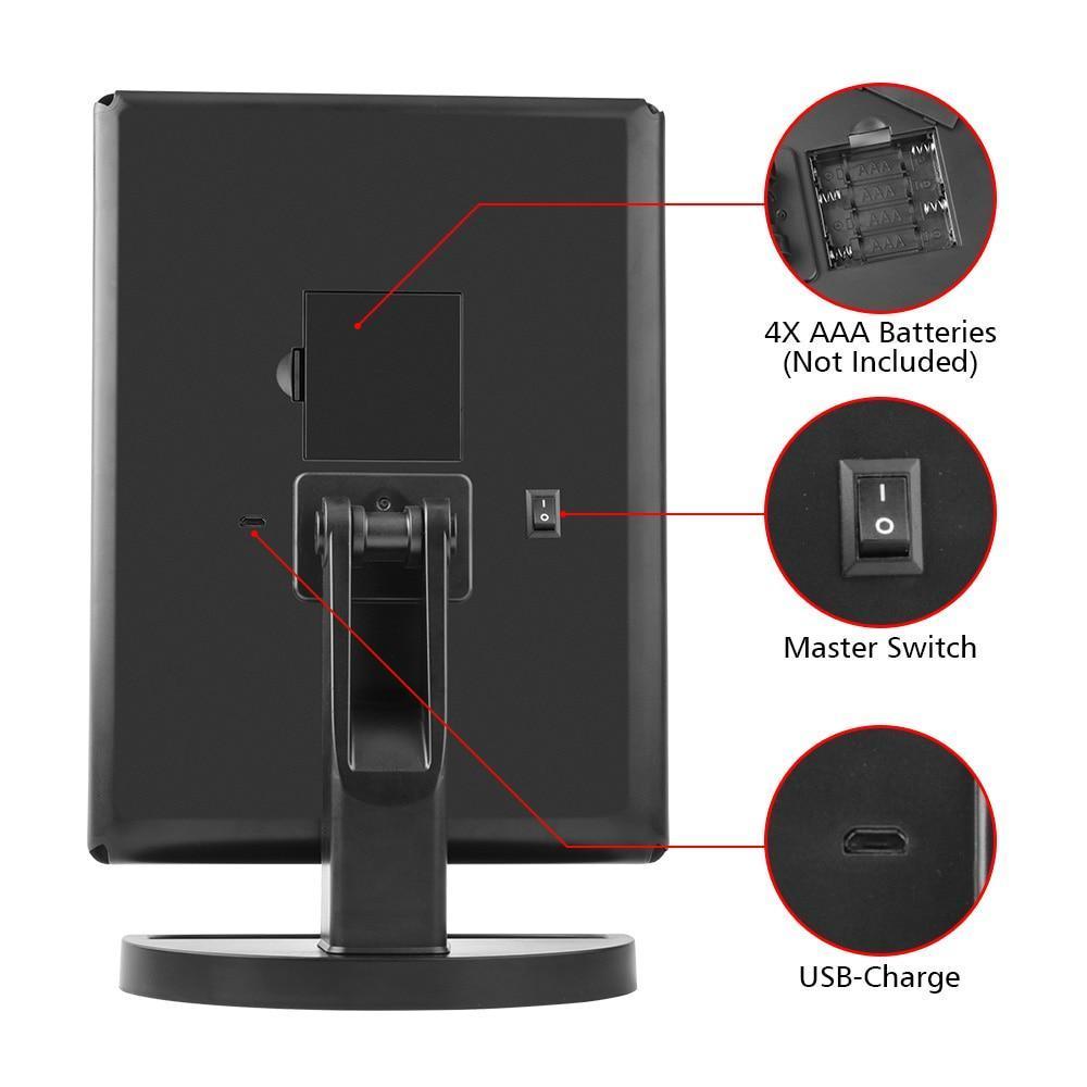 22 LED Lighted Makeup Mirror - Desktop Touch Screen Make Up Mirror