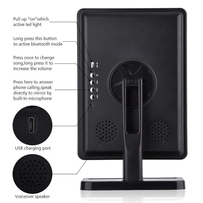 Bluetooth Speaker LED Makeup Mirror