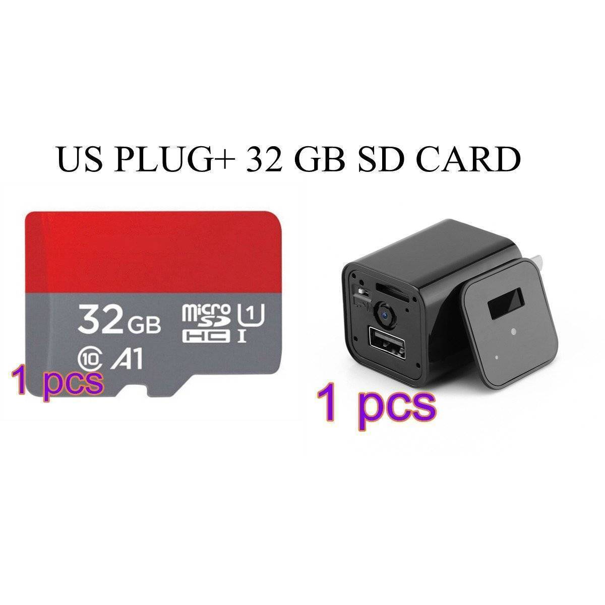 HD 1080P USB Wall Charger Video Camera - US Version