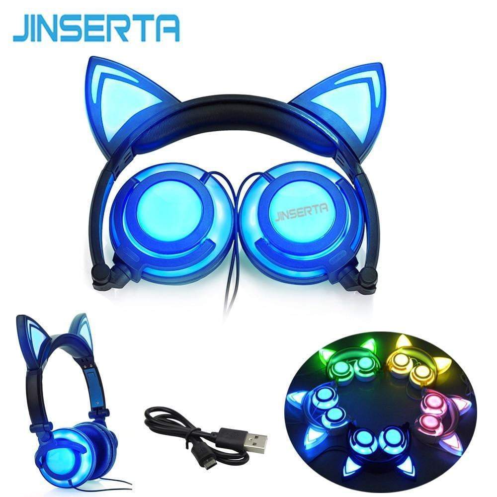 Foldable Flashing Glowing cat ear headphone