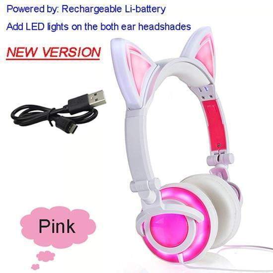 Foldable Flashing Glowing cat ear headphone