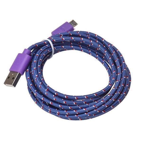 10 Ft Braided Cloth Lightning Cable for iPhone - Assorted Colors