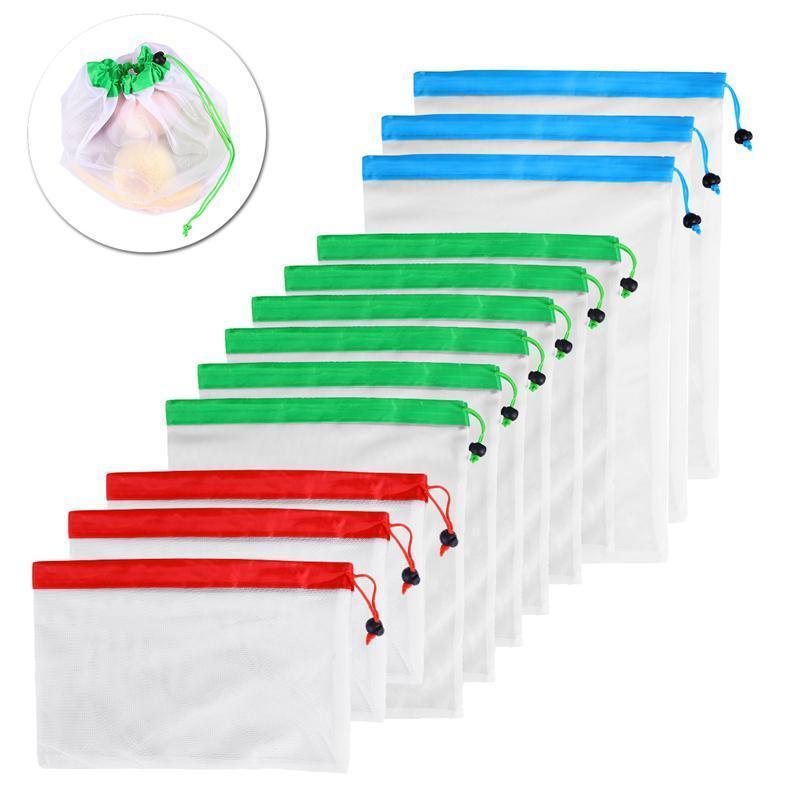 Waste Free Reusable Produce Bags 12PCS Grocery Washable Eco Friendly