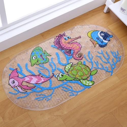 Cute Cartoon Anti-Slip PVC Bath Mats With Sucker For Baby