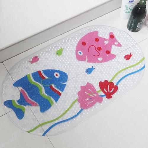 Cute Cartoon Anti-Slip PVC Bath Mats With Sucker For Baby