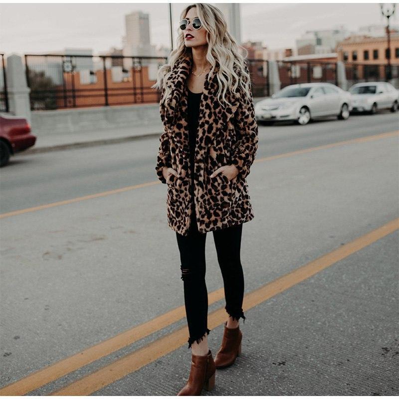 Faux Fur Leopard Coat