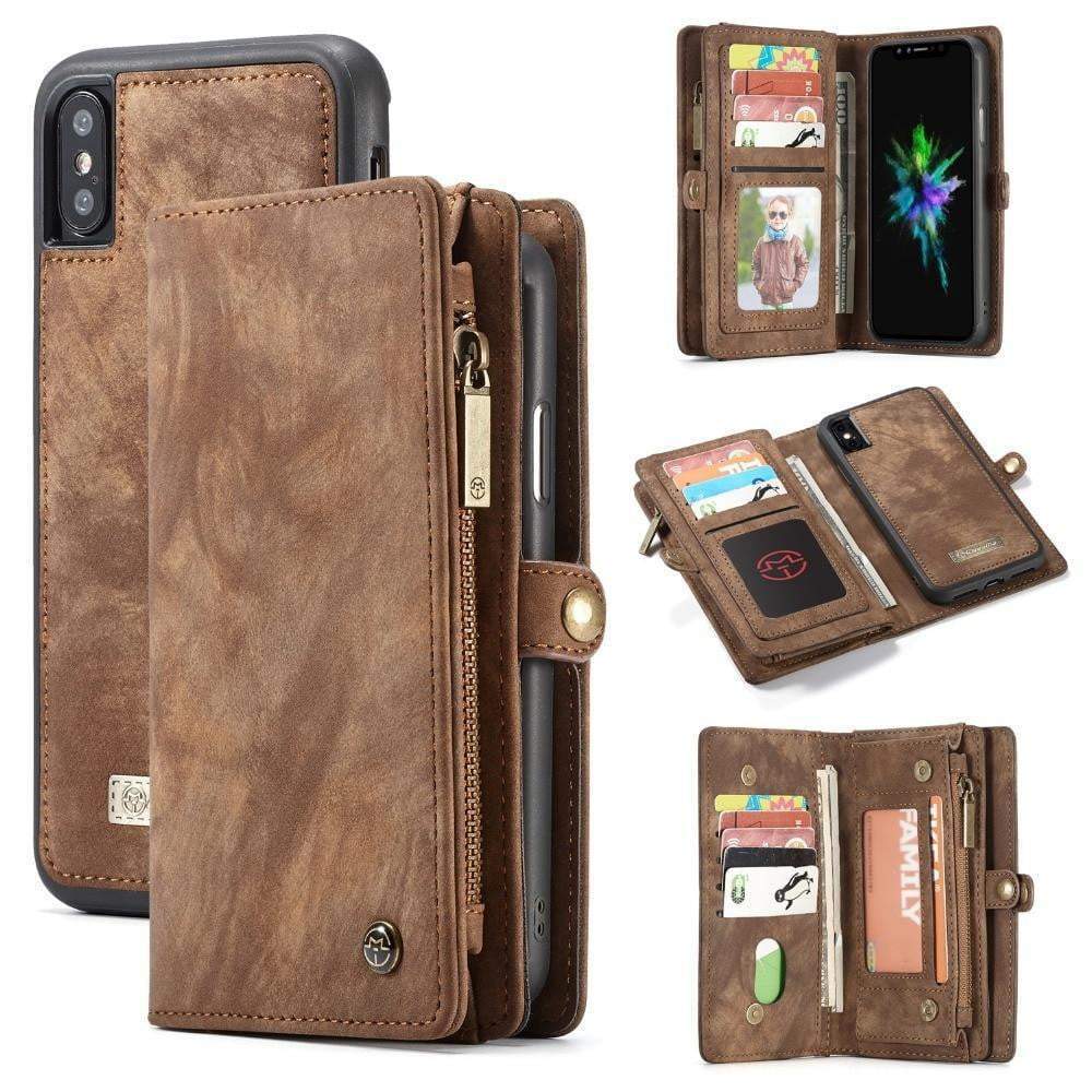 Detachable Genuine Leather Magnetic Flip Cover Phone Case