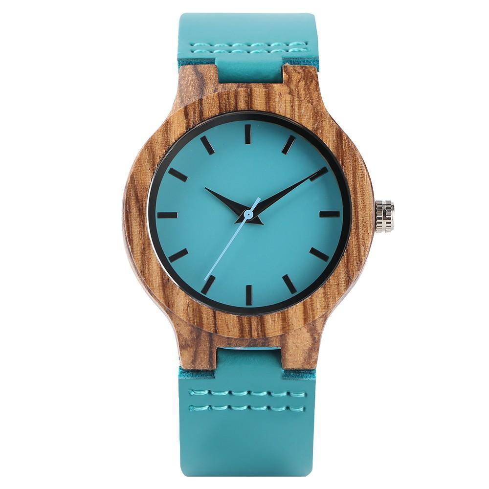 Women’s Bamboo Wooden Watch - Wristwatch Turquoise