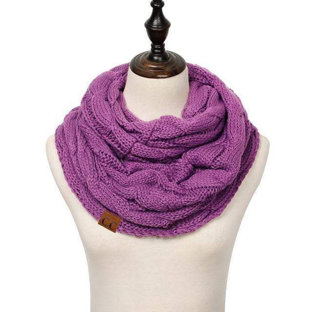 Knitted Cable Ring Cashmere Scarf
