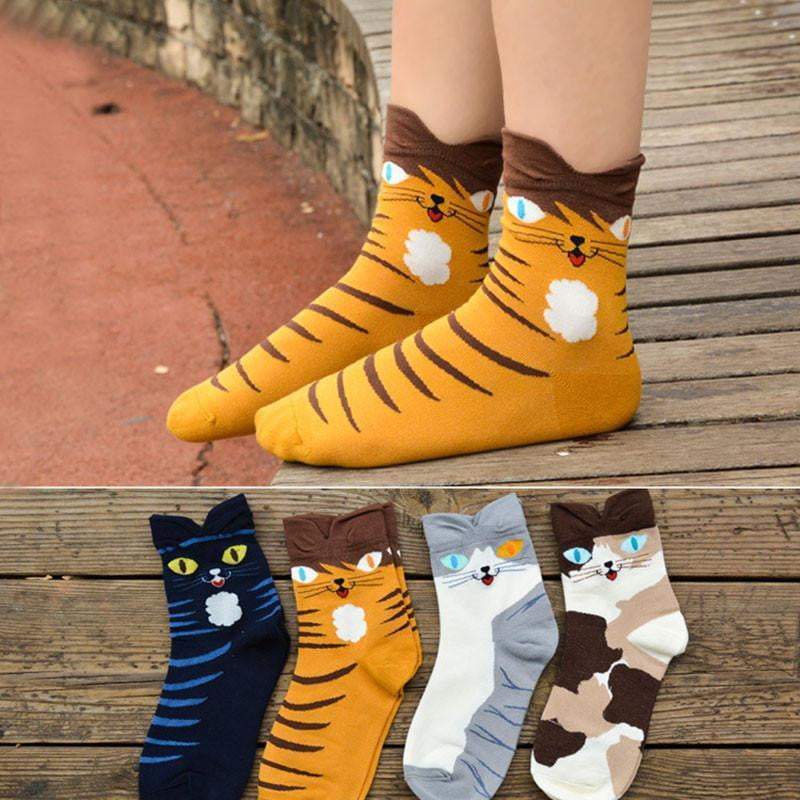 Hot Cartoon Animal Stripped Cotton Socks