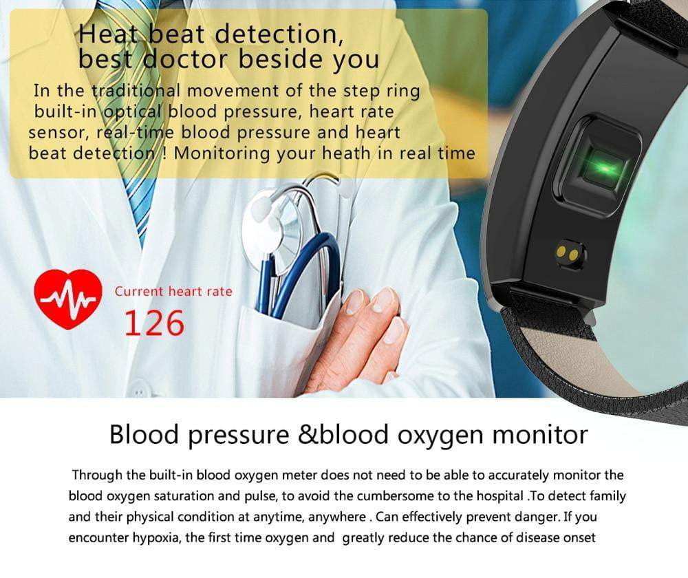 Professional Blood Pressure Smart Watch and Heart Rate Monitor