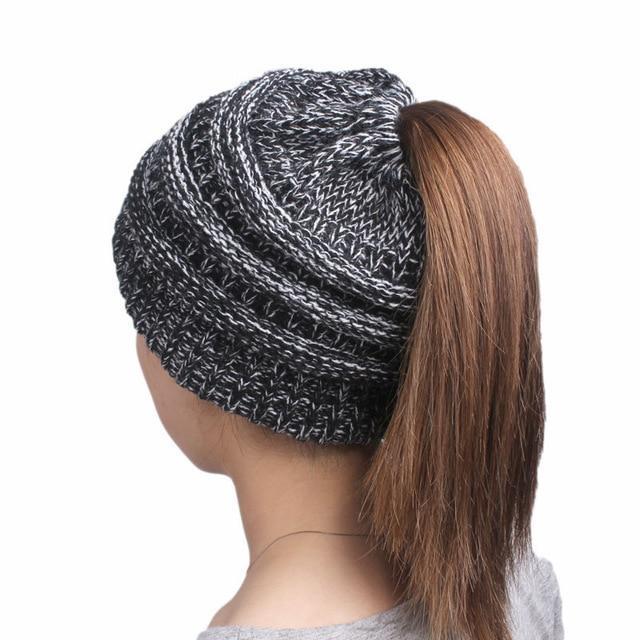 Ponytail Beanie Hat for Women