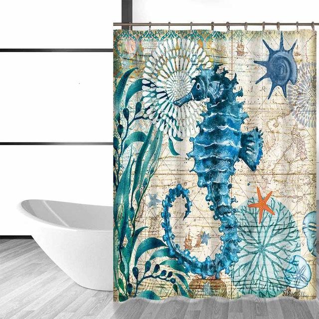 Sea Turtle Waterproof Shower Curtain