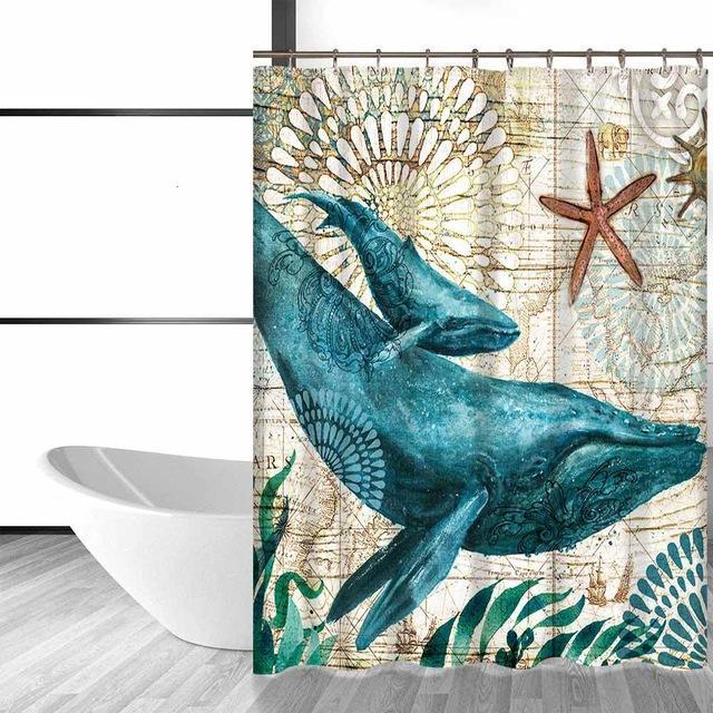 Sea Turtle Waterproof Shower Curtain