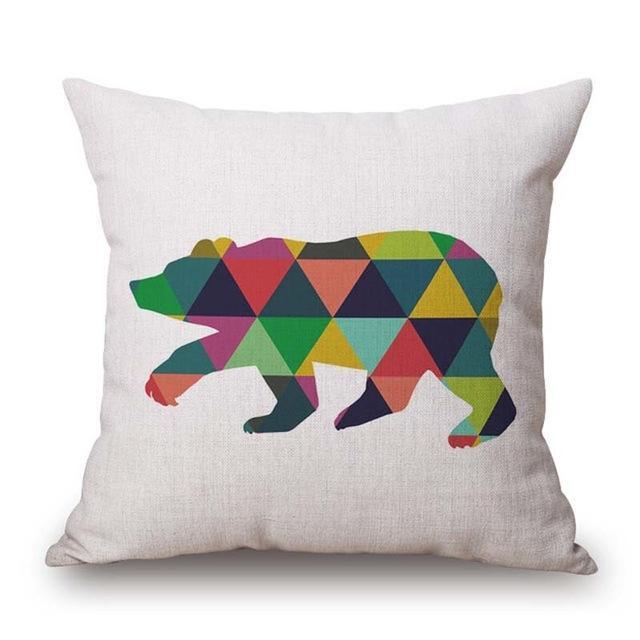 Geometric Animal Cushion Cover