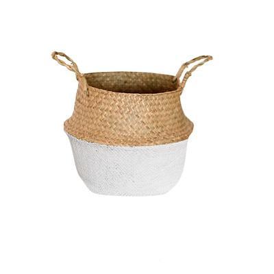 Grey & White Seagrass Basket