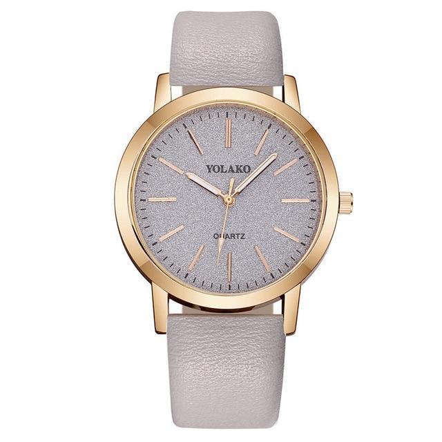 IcoolGadgets High Quality Fashion Womens Ladies Simple Watches Geneva Faux Leather Analog Quartz Wrist Watch clock saat Gift