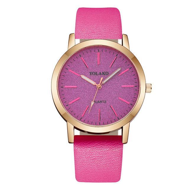 IcoolGadgets High Quality Fashion Womens Ladies Simple Watches Geneva Faux Leather Analog Quartz Wrist Watch clock saat Gift