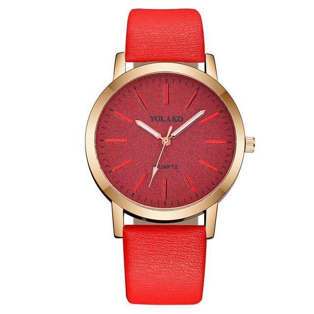 IcoolGadgets High Quality Fashion Womens Ladies Simple Watches Geneva Faux Leather Analog Quartz Wrist Watch clock saat Gift