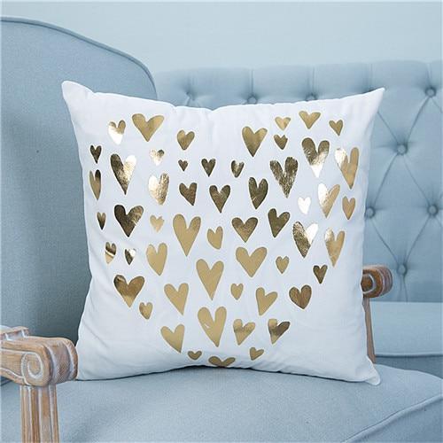 Gold Printed Pillow Cover