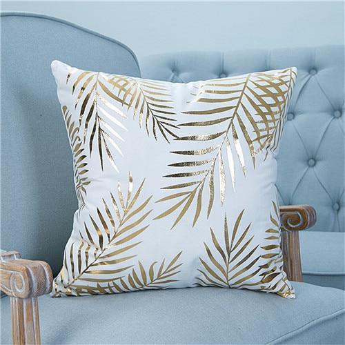 Gold Printed Pillow Cover