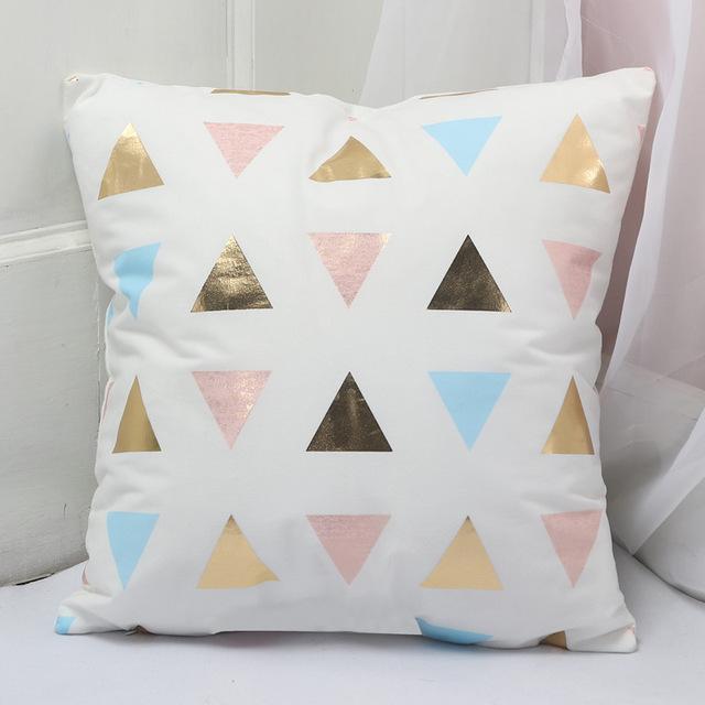 Gold Printed Pillow Cover