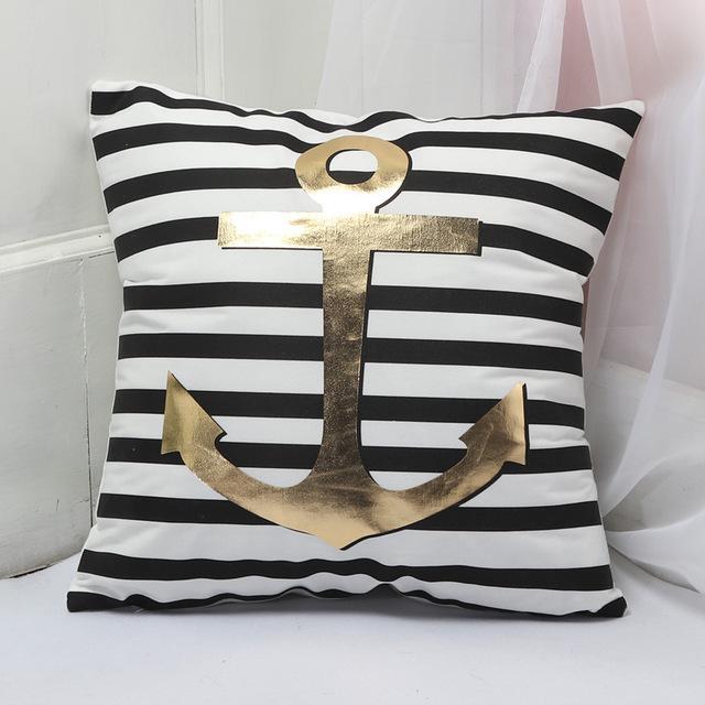 Gold Printed Pillow Cover