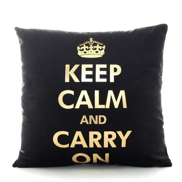 Gold Printed Pillow Cover