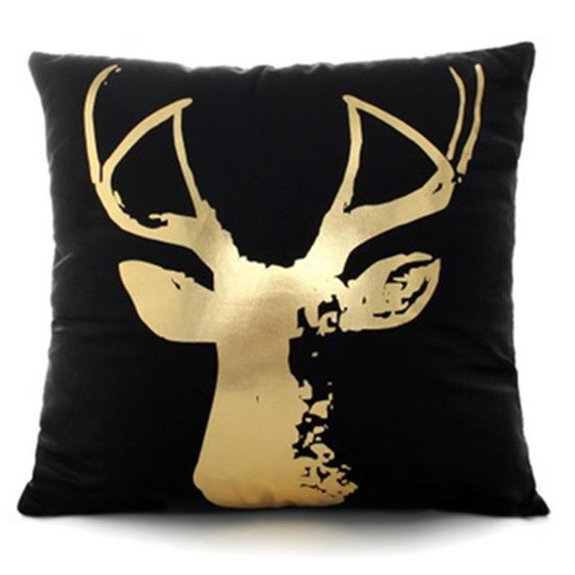 Gold Printed Pillow Cover